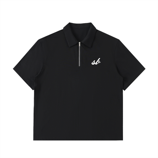 Half-Zip Cotton Polo Shirt