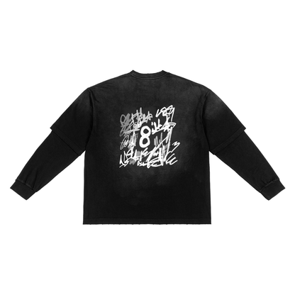 Sunfade Hand-Frayed Faux Two-Piece T-Shirt