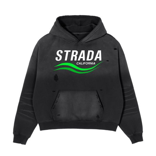 Frayed Sunfade Boxy Fleece Hoodie